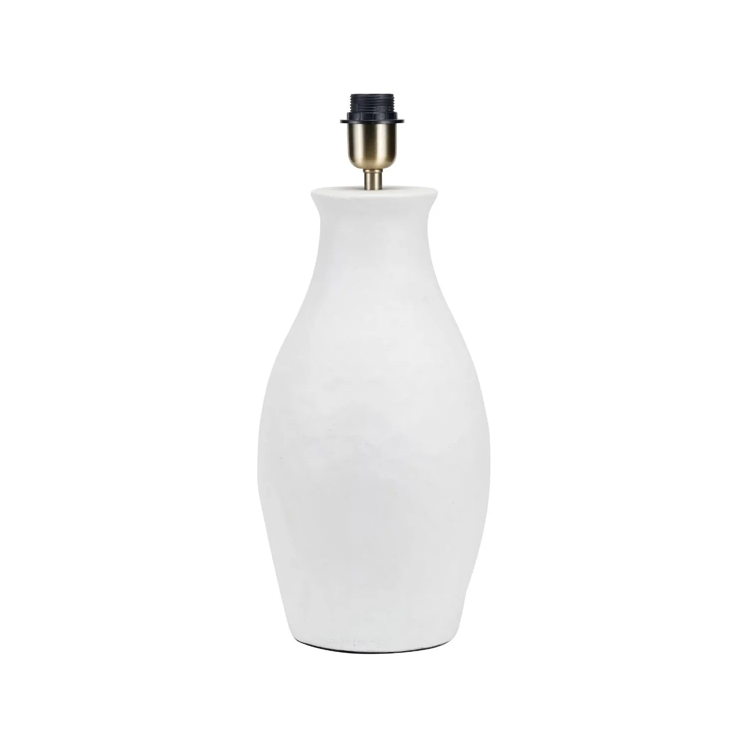 Neutral Matt White Textured Ceramic Table Lamp Base with Sculptural Bottle Shape – Handcrafted Modern Light Base 49x20x20cm | Click Style