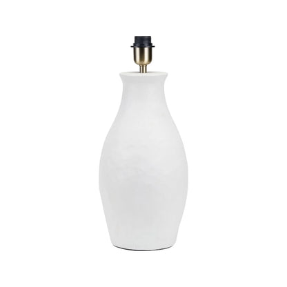 Neutral Matt White Textured Ceramic Table Lamp Base with Sculptural Bottle Shape – Handcrafted Modern Light Base 49x20x20cm | Click Style
