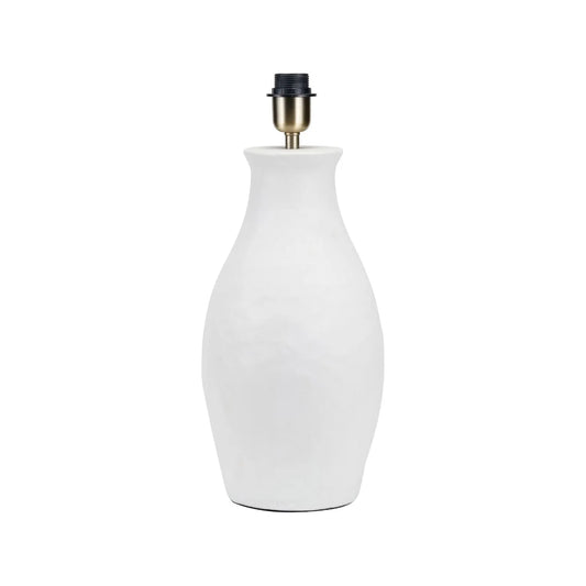 Neutral Matt White Textured Ceramic Table Lamp Base with Sculptural Bottle Shape – Handcrafted Modern Light Base 49x20x20cm | Click Style