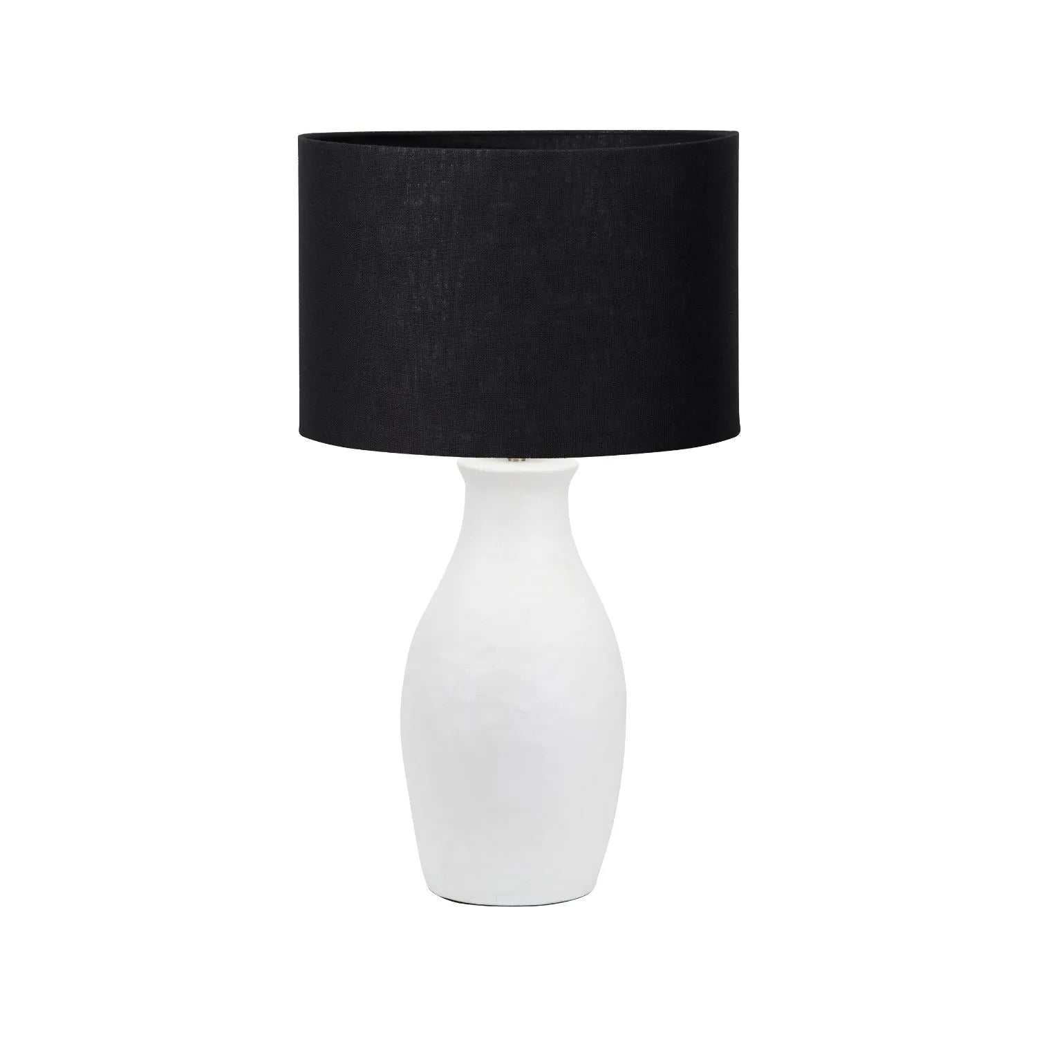 Neutral Matt White Textured Ceramic Table Lamp Base with Sculptural Bottle Shape – Handcrafted Modern Light Base 49x20x20cm | Click Style