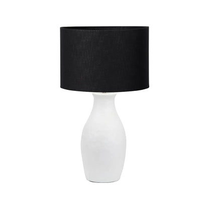 Neutral Matt White Textured Ceramic Table Lamp Base with Sculptural Bottle Shape – Handcrafted Modern Light Base 49x20x20cm | Click Style