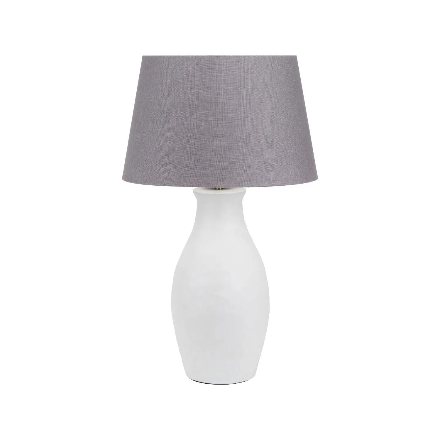 Neutral Matt White Textured Ceramic Table Lamp Base with Sculptural Bottle Shape – Handcrafted Modern Light Base 49x20x20cm | Click Style