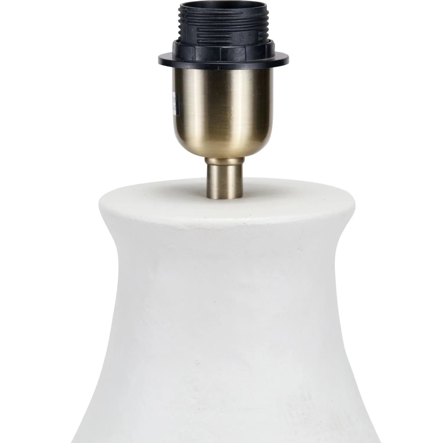 Neutral Matt White Textured Ceramic Table Lamp with 40cm Natural Linen Tapered Shade – Handcrafted Modern Bottle-Shaped Light 69x40x40cm | Click Style