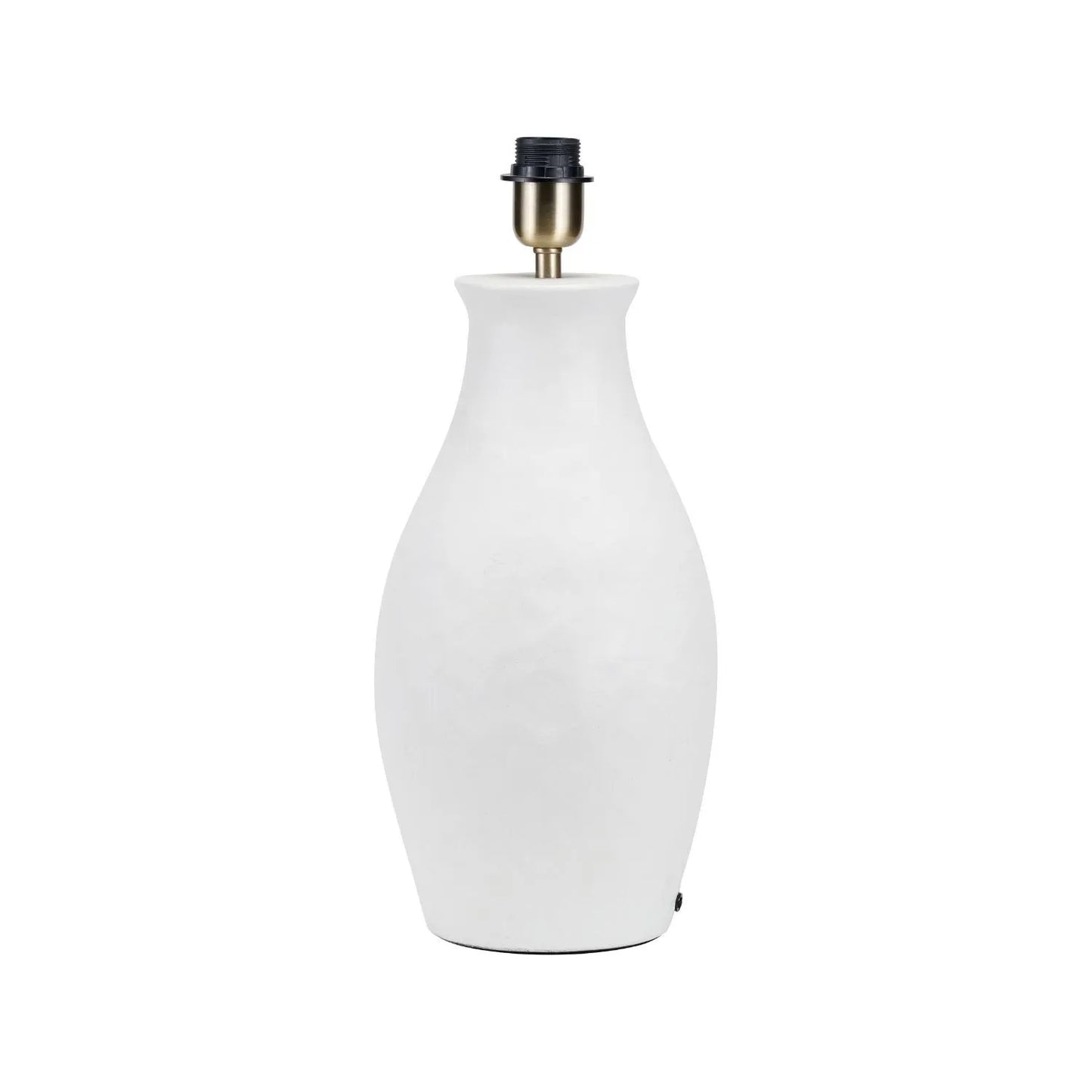 Neutral Matt White Textured Ceramic Table Lamp with 40cm Navy Blue & White Tribal Ikat Cotton Drum Shade – Handcrafted Modern Bottle-Shaped Light 72x40x40cm | Click Style