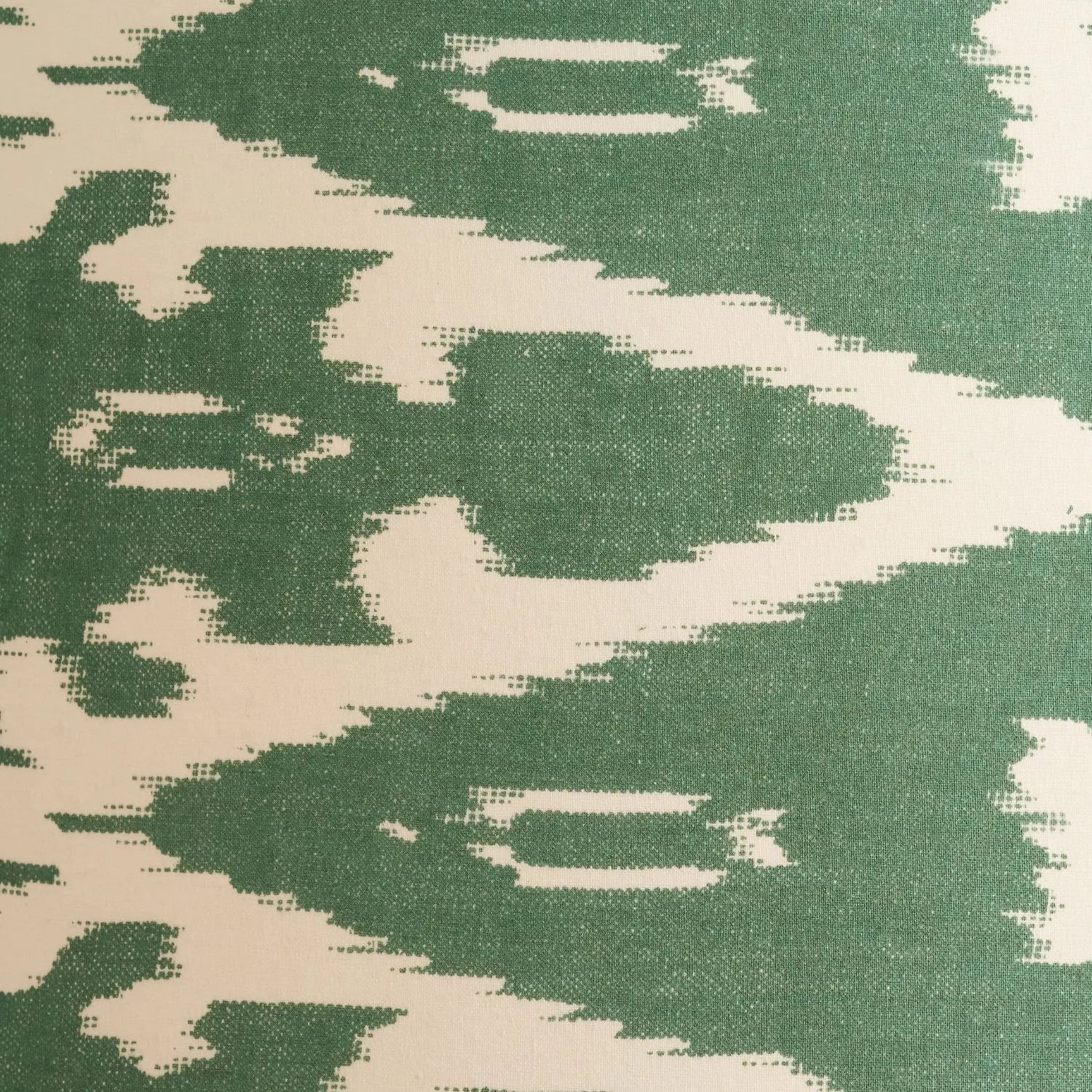 Neutral Matt White Textured Ceramic Table Lamp with 40cm Sage Green & White Tribal Ikat Cotton Drum Shade – Handcrafted Modern Bottle-Shaped Light 72x40x40cm | Click Style