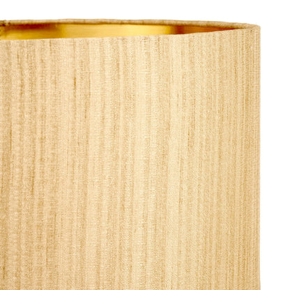 Neutral White Art Deco Scallop Fan Ceramic Table Lamp with Gold Slubbed Silk Gold-Lined Drum Shade – Decorative Sculpted Lighting 48x35x35cm | Click Style