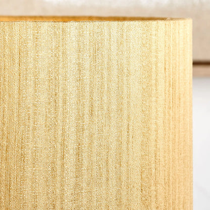 Neutral White Art Deco Scallop Fan Ceramic Table Lamp with Gold Slubbed Silk Gold-Lined Drum Shade – Decorative Sculpted Lighting 48x35x35cm | Click Style