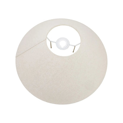 Neutral White Art Deco Scallop Fan Ceramic Table Lamp with Natural Beige Hopsack Empire Tapered Shade – Decorative Sculpted Lighting 46x45x45cm | Click Style