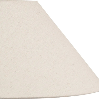 Neutral White Art Deco Scallop Fan Ceramic Table Lamp with Natural Beige Hopsack Empire Tapered Shade – Decorative Sculpted Lighting 46x45x45cm | Click Style