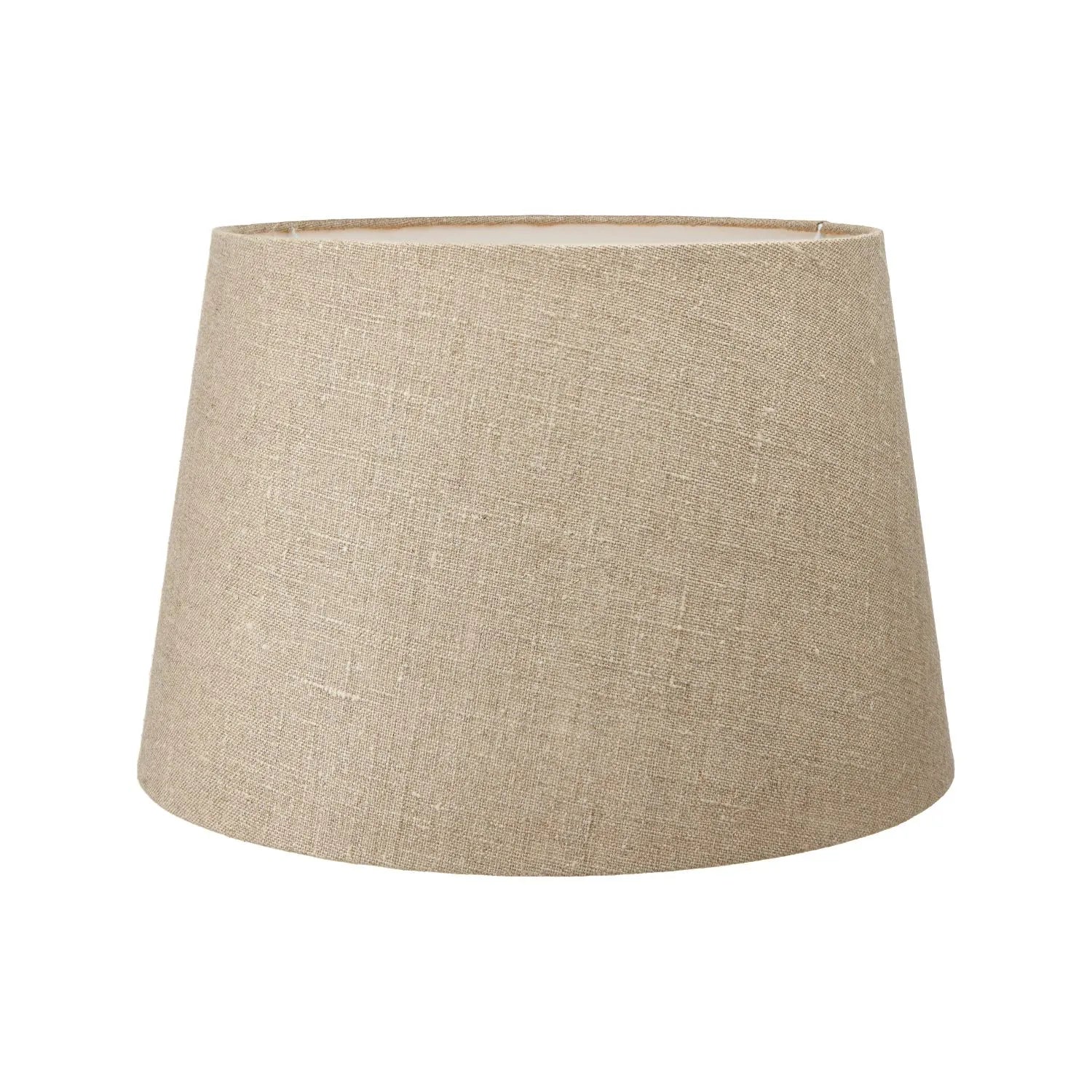 Neutral White Art Deco Scallop Fan Ceramic Table Lamp with Natural Linen Tapered Shade – Decorative Sculpted Lighting 48x35x35cm | Click Style
