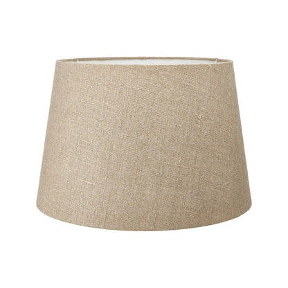 Neutral White Art Deco Scallop Fan Ceramic Table Lamp with Natural Linen Tapered Shade – Decorative Sculpted Lighting 48x35x35cm | Click Style