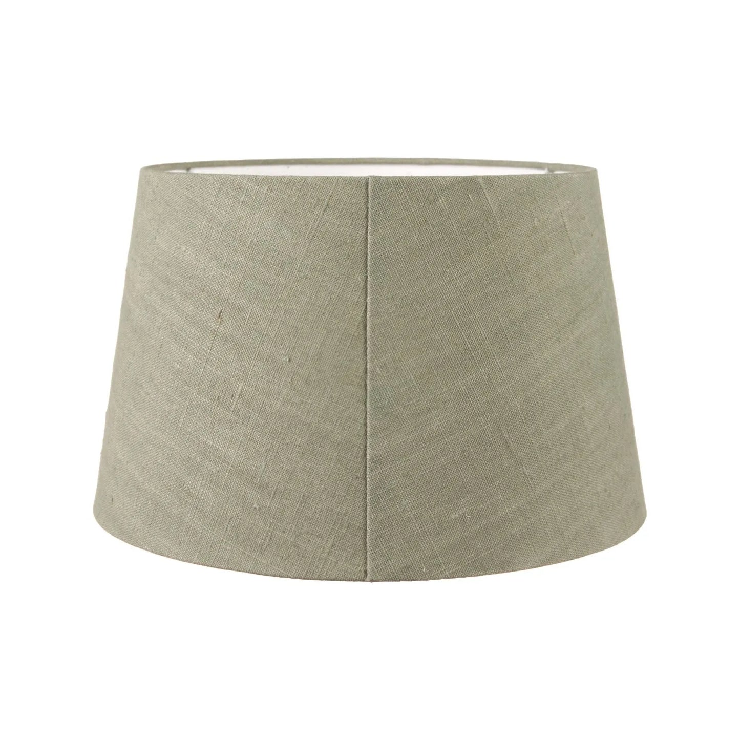 Neutral White Art Deco Scallop Fan Ceramic Table Lamp with Pistachio Green Linen Tapered Shade – Decorative Sculpted Lighting 48x35x35cm | Click Style