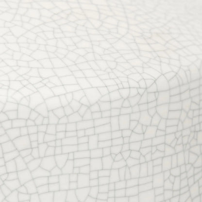 Neutral White Crackle-Effect Ceramic Table Lamp with White Linen Drum Shade – Sculptural Stoneware Table Light 38x28x28cm | Click Style