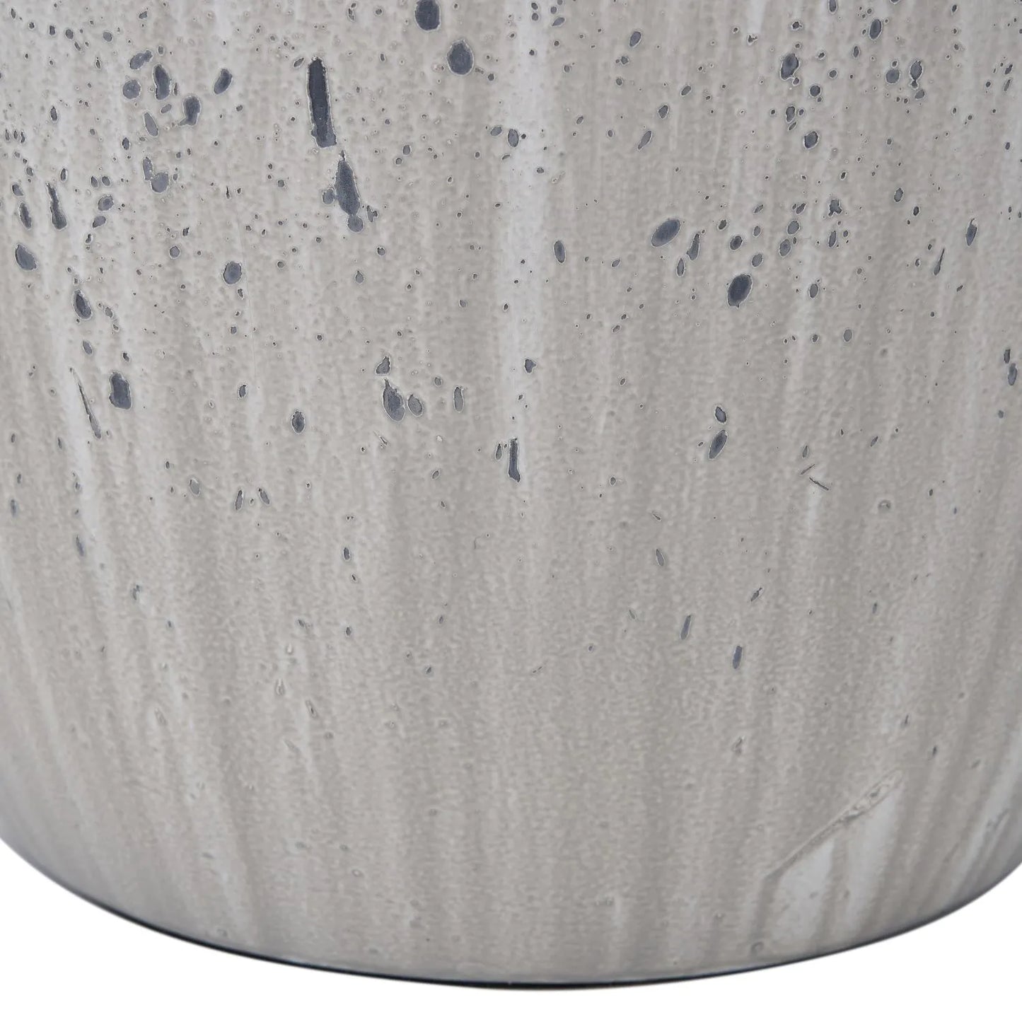 Neutral White & Grey Flecked Ceramic Table Lamp with White Tapered Cotton Shade – Distressed Stoneware-Effect Table Light 54x36x36cm | Click Style