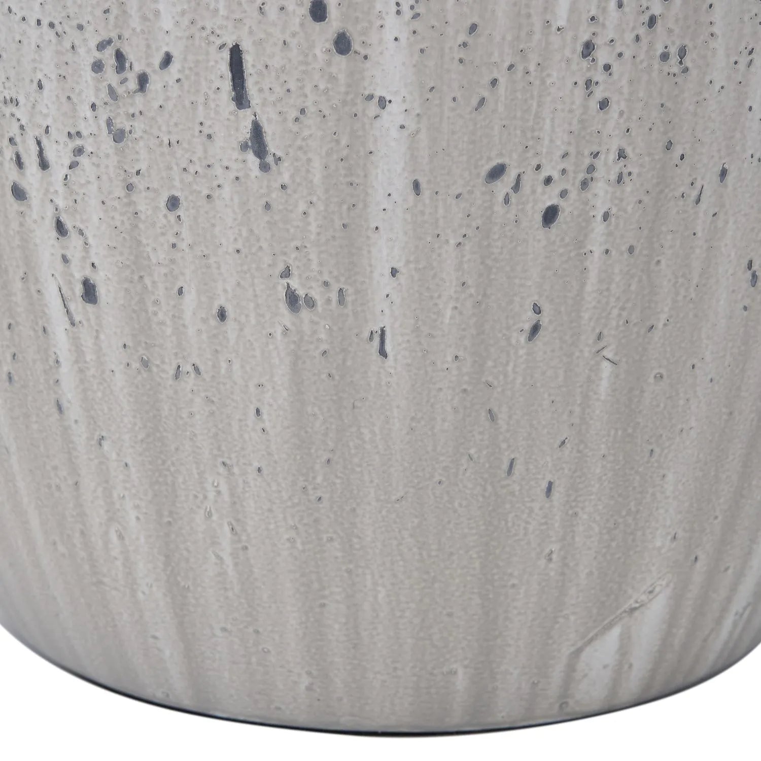 Neutral White & Grey Flecked Ceramic Table Lamp with White Tapered Cotton Shade – Distressed Stoneware-Effect Table Light 54x36x36cm | Click Style