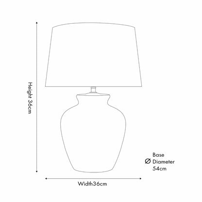 Neutral White & Grey Flecked Ceramic Table Lamp with White Tapered Cotton Shade – Distressed Stoneware-Effect Table Light Dimensions 54x36x36cm | Click Style