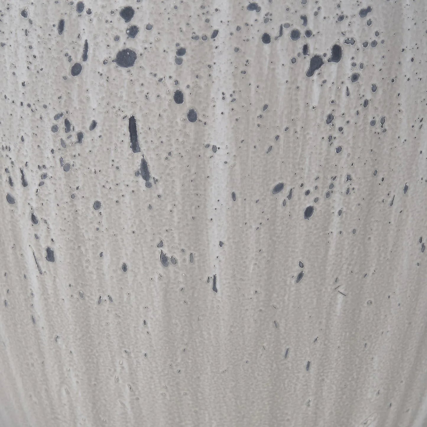 Neutral White & Grey Flecked Ceramic Table Lamp with White Tapered Cotton Shade – Distressed Stoneware-Effect Table Light 54x36x36cm | Click Style