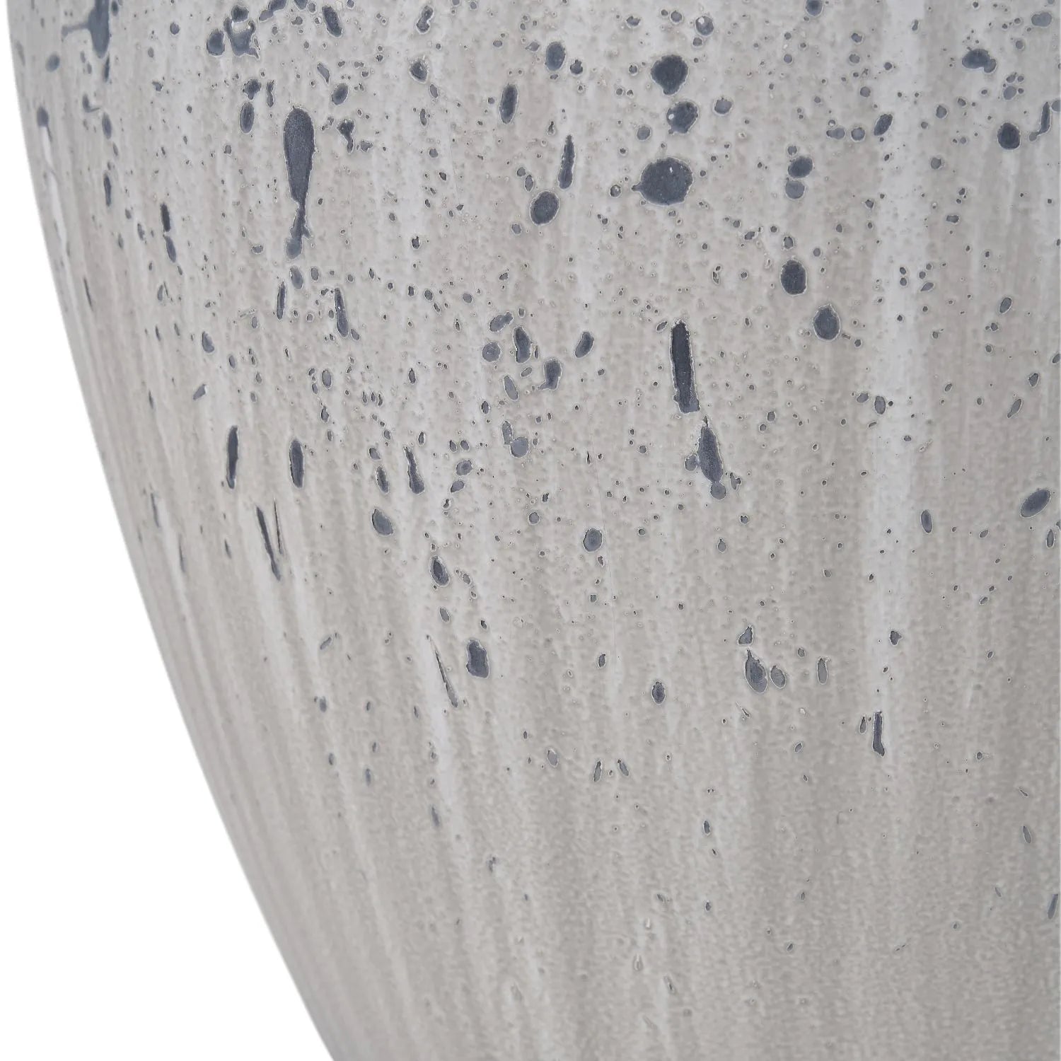 Neutral White & Grey Flecked Ceramic Table Lamp with White Tapered Cotton Shade – Distressed Stoneware-Effect Table Light 54x36x36cm | Click Style