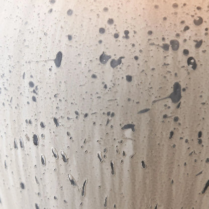 Neutral White & Grey Flecked Ceramic Table Lamp with White Tapered Cotton Shade – Distressed Stoneware-Effect Table Light 54x36x36cm | Click Style