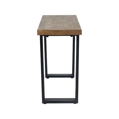 Oak-Toned Mango Wood Console Table with Black Metal Frame – Modern Industrial Hallway Table 108x76x41cm | Click Style
