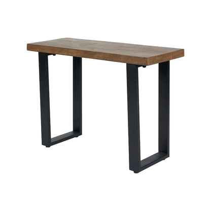 Oak-Toned Mango Wood Console Table with Black Metal Frame – Modern Industrial Hallway Table 108x76x41cm | Click Style