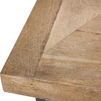 Oak-Toned Mango Wood Console Table with Black Metal Frame – Modern Industrial Hallway Table 108x76x41cm | Click Style