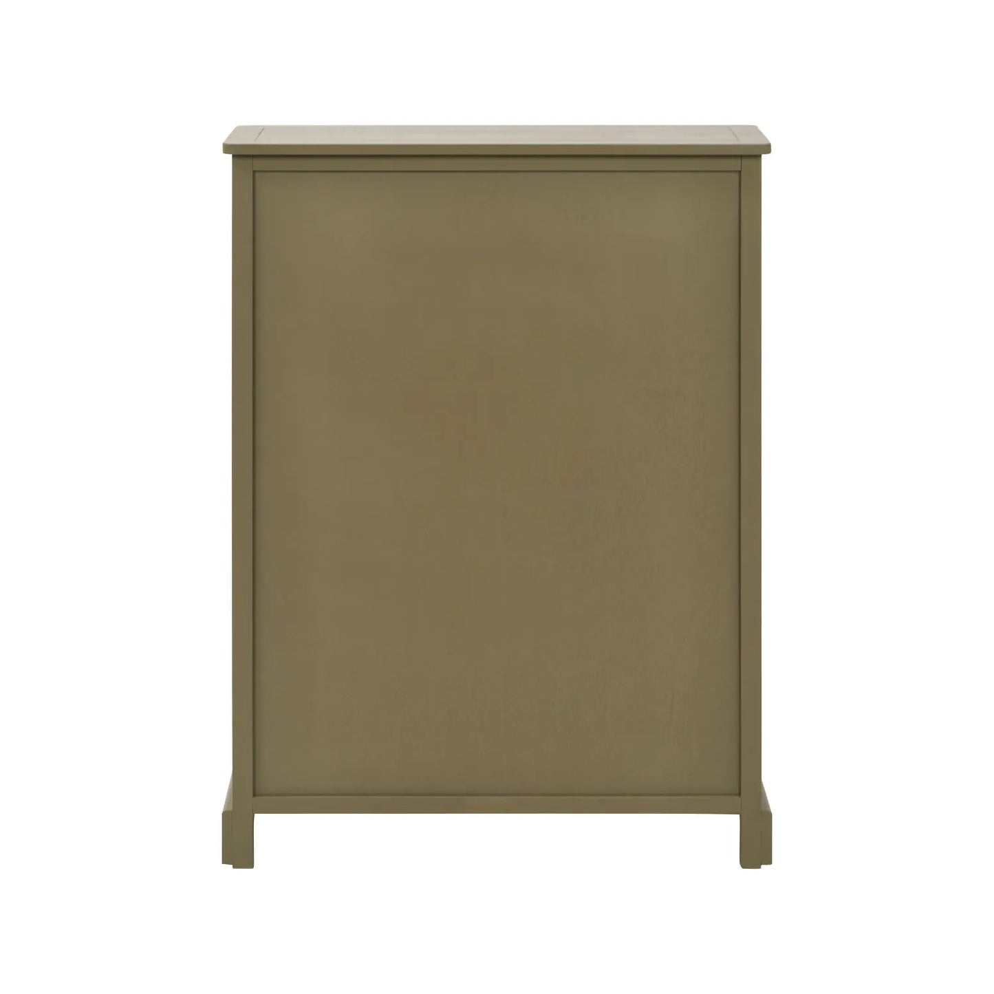 Olive Green Pine Wood 2 Drawer Shoe Storage Unit with Matt Black Cup Handles rear view 106x80x28cm | Click Style