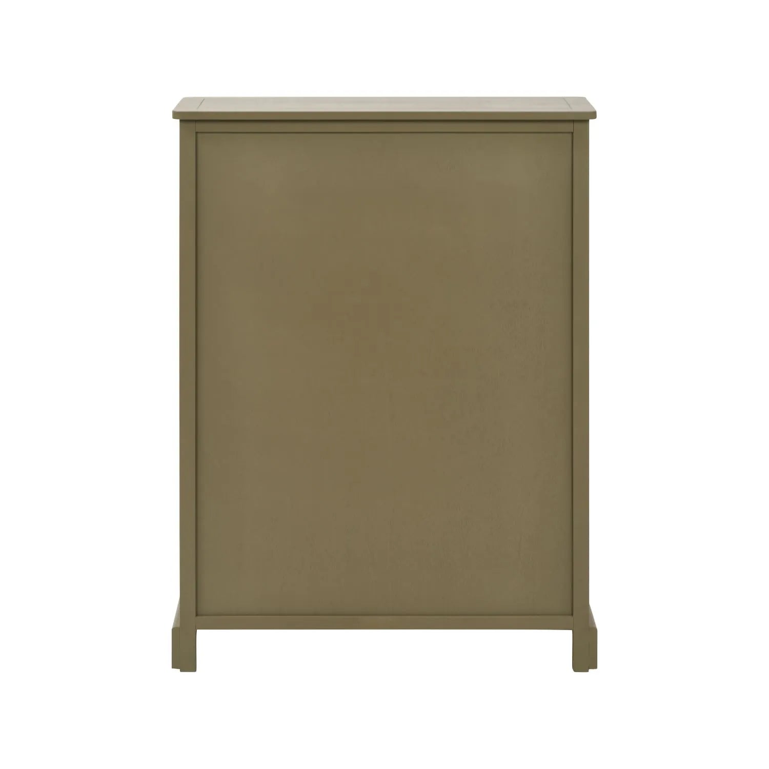 Olive Green Pine Wood 2 Drawer Shoe Storage Unit with Matt Black Cup Handles rear view 106x80x28cm | Click Style