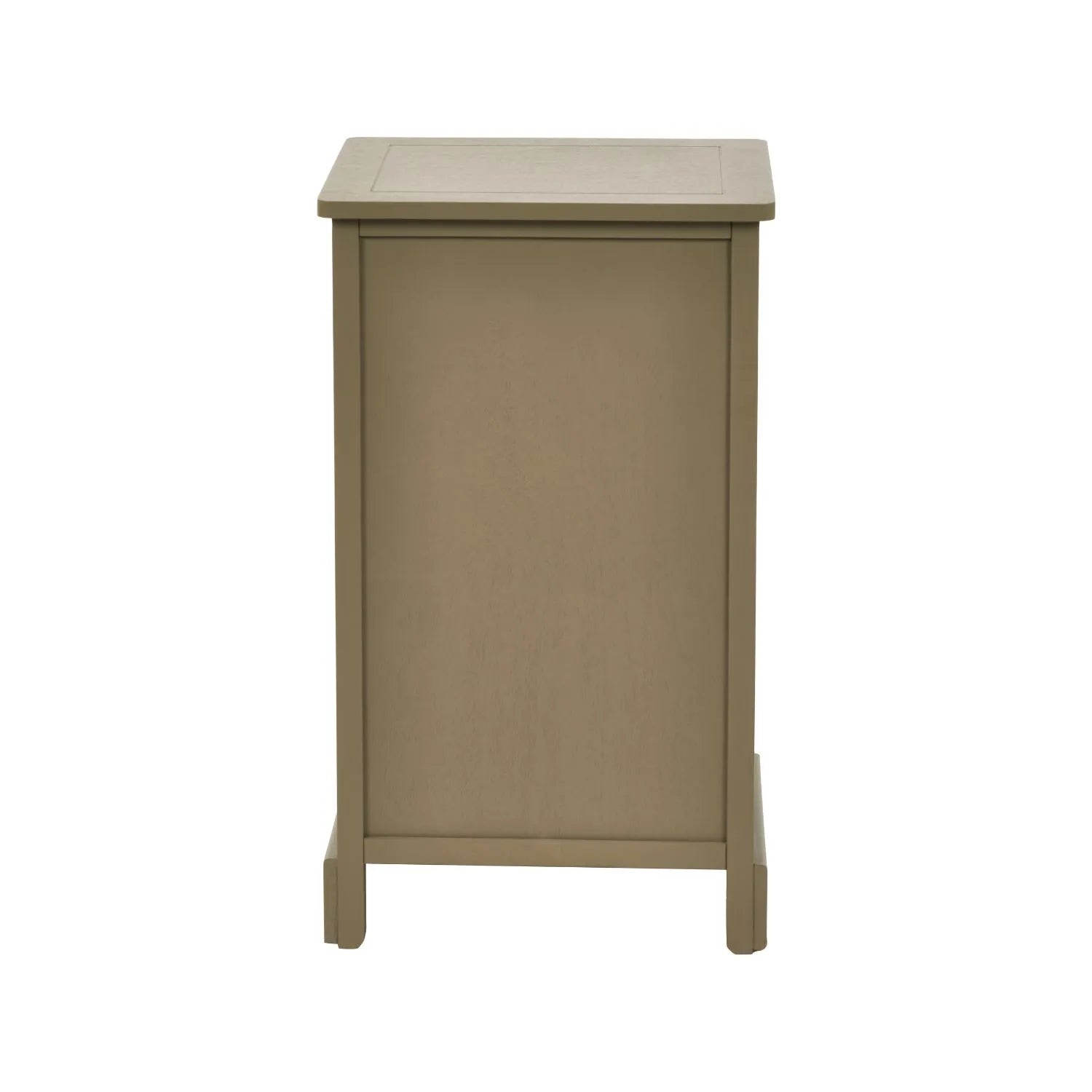 Olive Green Pine Wood 3 Drawer Chest of Drawers with Matt Black Cup Handles Rear View | Click Style