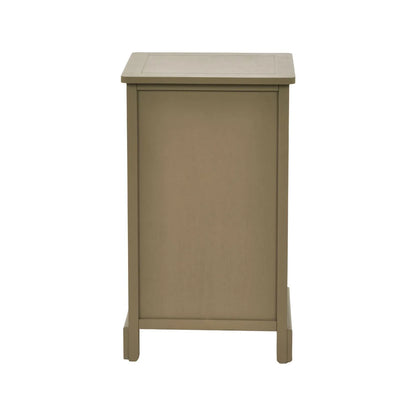 Olive Green Pine Wood 3 Drawer Chest of Drawers with Matt Black Cup Handles Rear View | Click Style