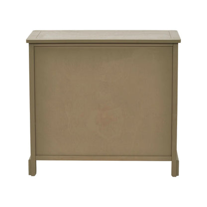 Rear View of Olive Green Pine Wood 6 Drawer Chest of Drawers 70x76x33cm | Click Style