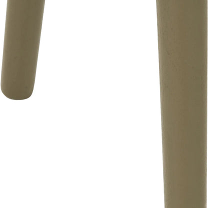Olive Green Pine Wood Round Tripod Side Table close up of two tapered tripod legs and table underside 42x40x40cm | Click Style