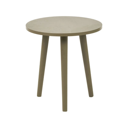 Olive Green Pine Wood Round Tripod Side Table front view with tapered legs 42x40x40cm | Click Style