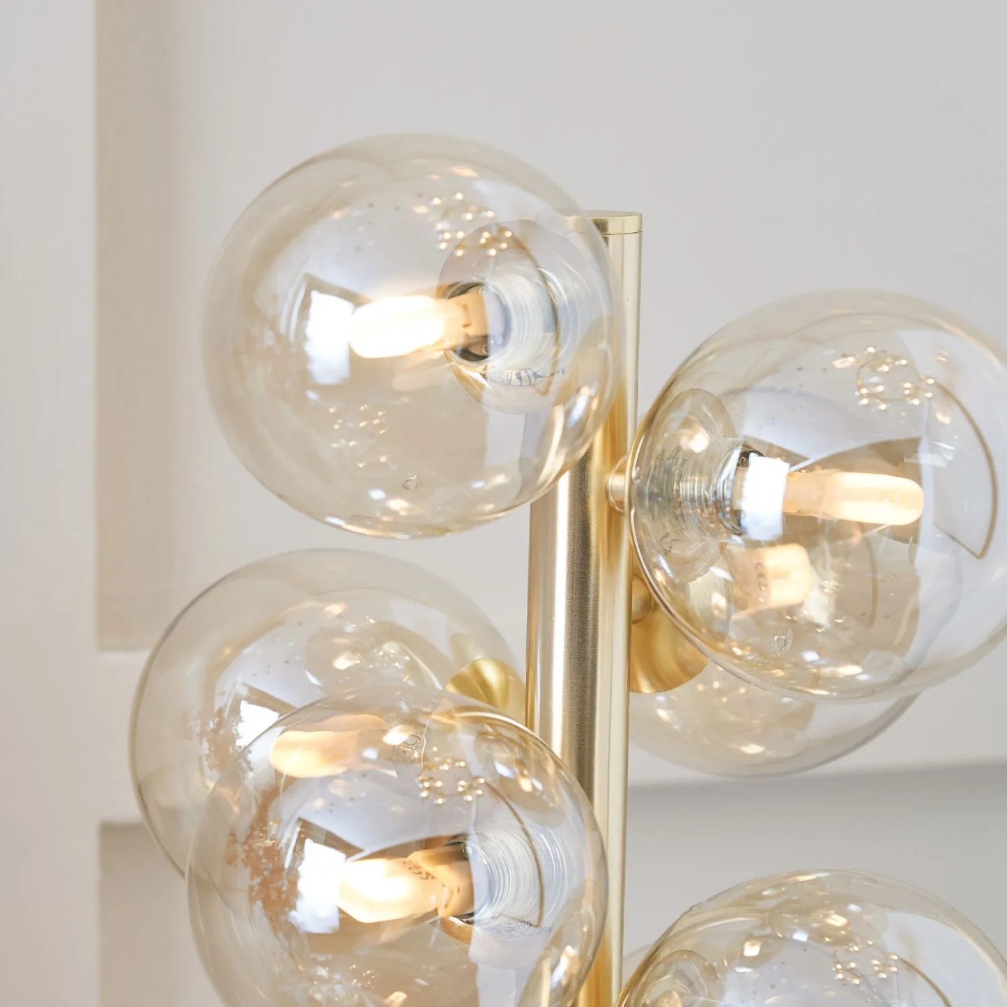 Pearlescent Glass Orb Gold Table Lamp – Modern Tabletop Lamp for Home Decor 57x25cm - Click Style