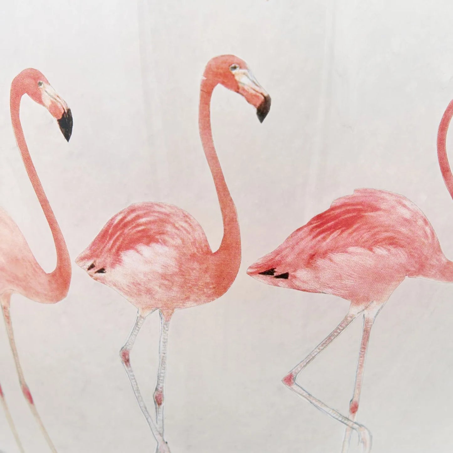 Jenny Worrall Pink Flamingos & White Glass Table Lamp Base with Antique Brass Feet – Handcrafted Bulbous Quirky Tropical Statement Lighting 36x20x20cm | Click Style