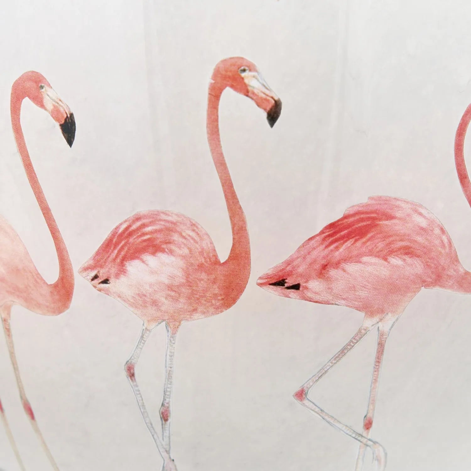 Jenny Worrall Pink Flamingos & White Glass Table Lamp Base with Antique Brass Feet – Handcrafted Bulbous Quirky Tropical Statement Lighting 36x20x20cm | Click Style