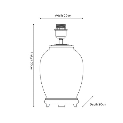 Jenny Worrall Pink Flamingos & White Glass Table Lamp Base with Antique Brass Feet – Handcrafted Bulbous Quirky Tropical Statement Lighting Dimensions 36x20x20cm | Click Style