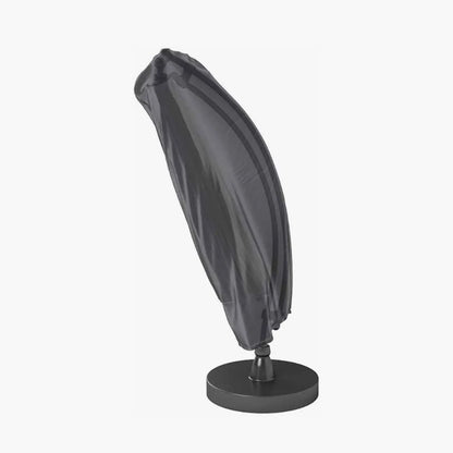 Platinum AeroCover anthracite grey cantilever parasol cover fitted over closed free arm parasol | Click Style