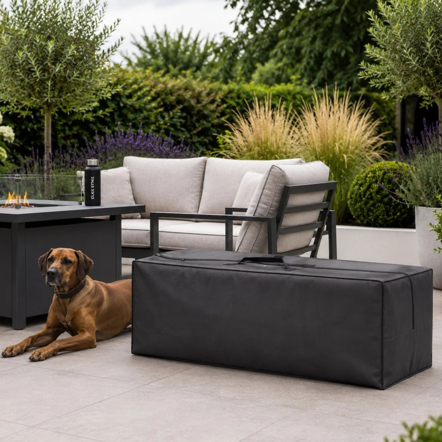 Platinum AeroCover Breathable Garden Cushion Storage Bag with Reinforced Handles and Double Zip Opening for Garden and Outdoor Cushions 125x32x50cm | Click Style