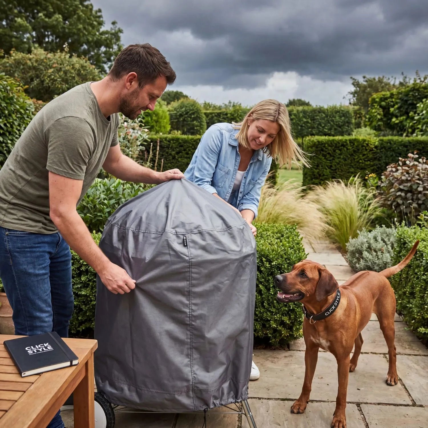 Platinum AeroCover Kettle Barbecue Cover 64x82cm Breathable Outdoor BBQ Cover with UV Protection for Round Charcoal and Kettle Barbecues | Click Style