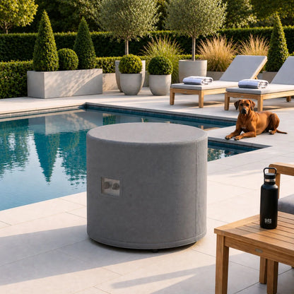 Grey Platinum AeroCover Breathable Round Coffee Table and Fire Pit Table Garden Furniture Cover 65x65x45cm | Click Style