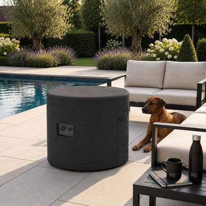 Platinum AeroCover Breathable Round Lounge Table & Fire Pit Table Garden Furniture Cover Fitted Over Round Outdoor Lounge Table 62x62x73cm | Click Style