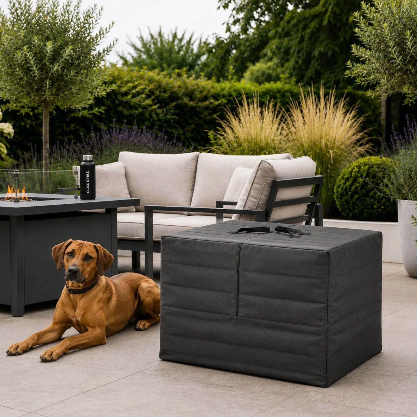 Platinum AeroCover Breathable Square Garden Cushion Storage Bag with Carry Handles for Large Outdoor Furniture Cushions 80x80x60cm | Click Style