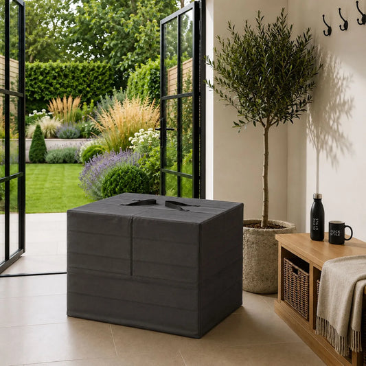 Platinum AeroCover Breathable Square Garden Cushion Storage Bag with Carry Handles for Large Outdoor Furniture Cushions 80x80x60cm | Click Style