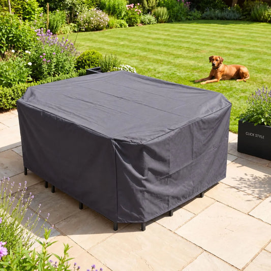 Platinum AeroCover Rectangular Garden Furniture Cover in Summer Garden with Rhodesian Ridgeback | Click Style