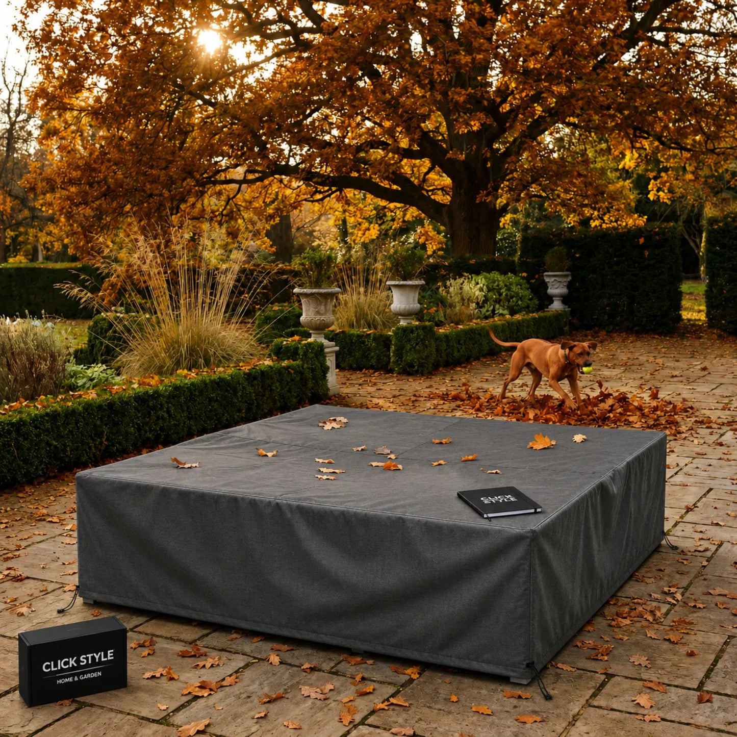 Platinum AeroCover Square Garden Furniture Lounge Set Cover With Breathable Water-Resistant Fabric And UV Protection 275x275x70cm | Click Style
