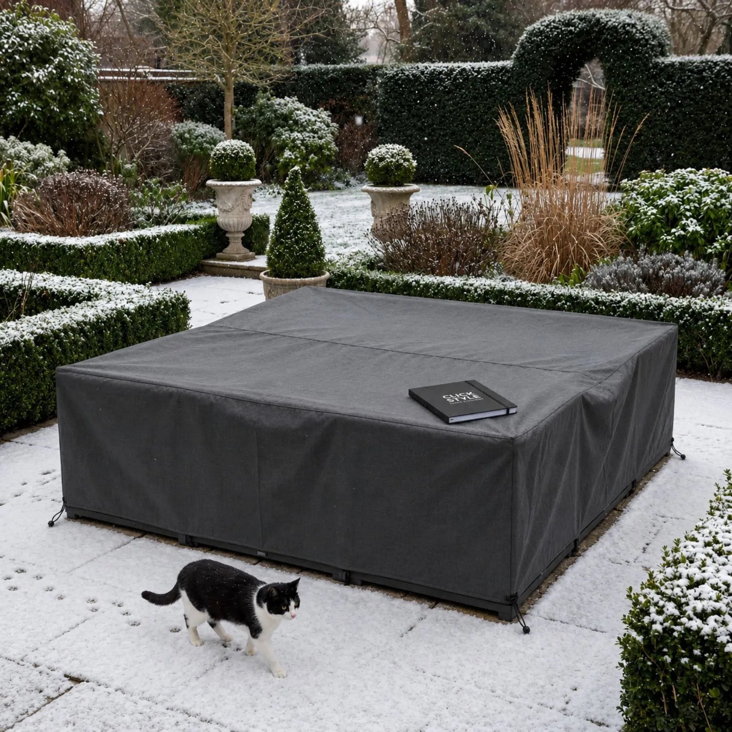 Platinum AeroCover Square Garden Furniture Lounge Set Cover With Breathable Water-Resistant Fabric And UV Protection 275x275x70cm | Click Style