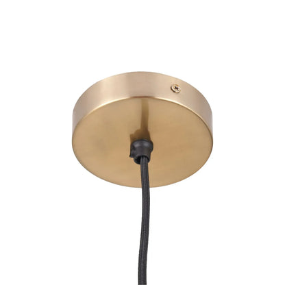 Ripple Optic Brown Glass Adjustable Pendant Ceiling Light with Antique Brass Fittings – Wavy Textured Glass Lighting 186x15x15cm | Click Style