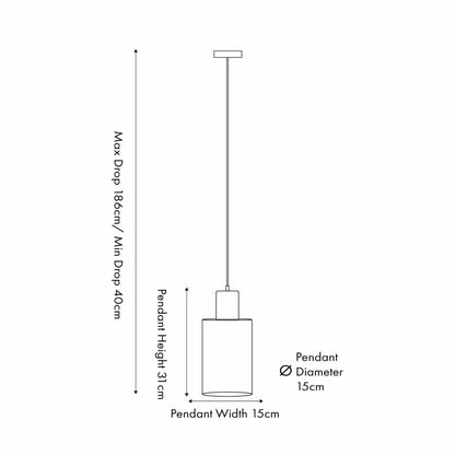 Ripple Optic Clear Glass Adjustable Pendant Ceiling Light with Brushed Silver Fittings – Wavy Textured Glass Lighting Dimensions 186x15x15cm | Click Style