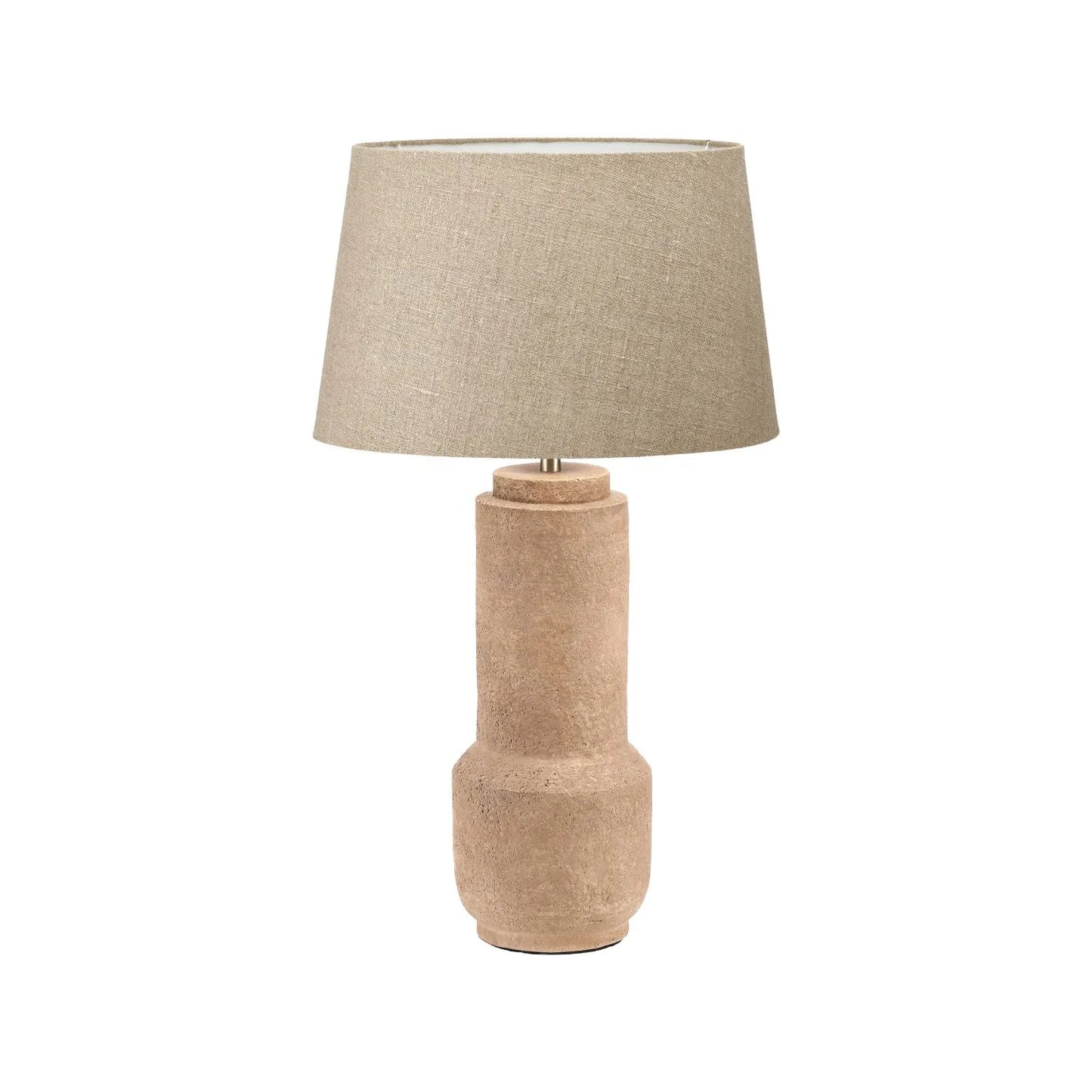 Rustic Brown Stoneware Cylindrical Table Lamp Base with Contemporary Textured Concrete & Ceramic Light Base 45x15x15cm | Click Style